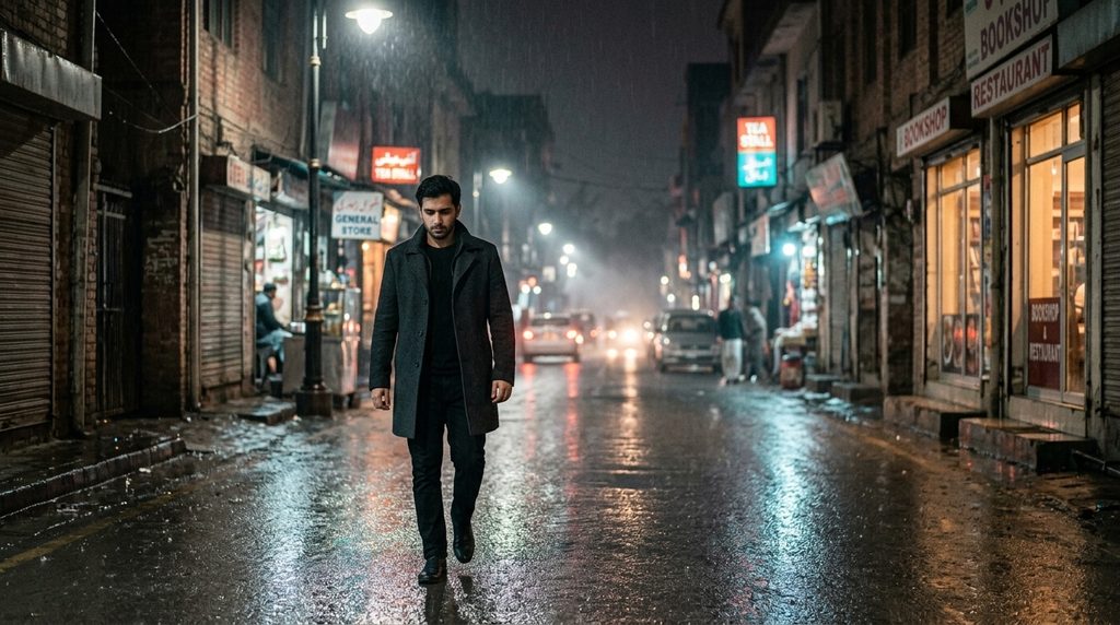 Cinematic Rainy-Night Street Portrait